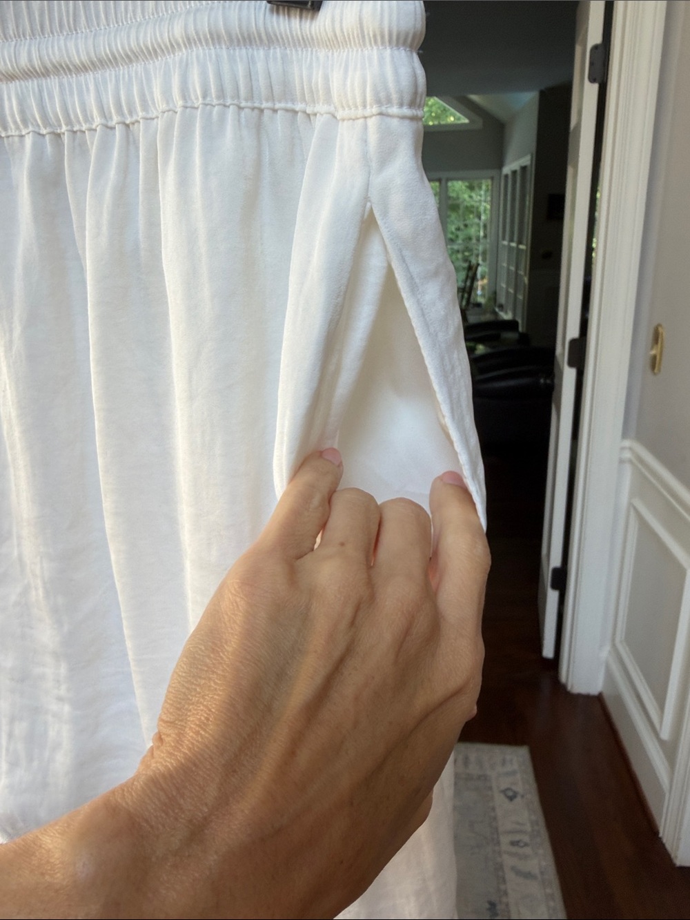 Naked Zebra Cream Elastic-Waist Lounge Shorts - Picture 5 of 8
